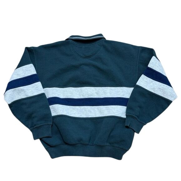 90s Vintage AZ Sport Color Block Collared Sweatshirt Large - Picture 2 of 6
